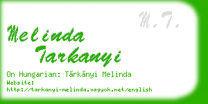 melinda tarkanyi business card