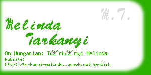 melinda tarkanyi business card